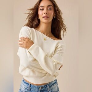 Altar’d State Ivory Asymmetrical Knit Sweater | Small | NWT